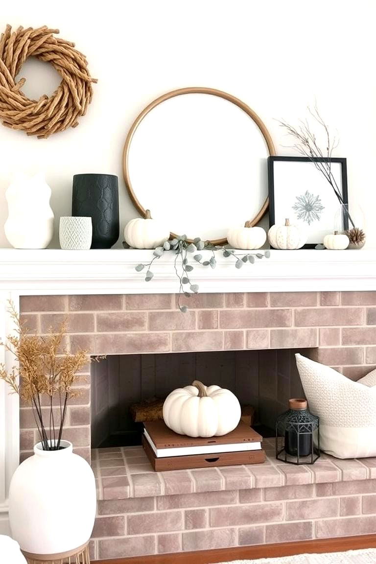 Minimalist Fall Style - 24 Fall Mantel Decor Ideas