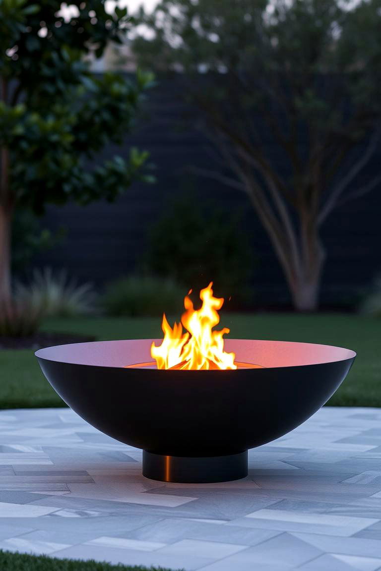 Minimalist Flame Centric Metal Fire Pit - 24 Metal Fire Pit Ideas