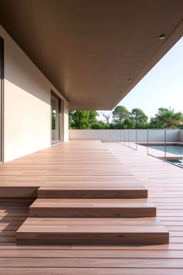 Minimalist Floating Deck Steps - 24 Deck Steps Ideas