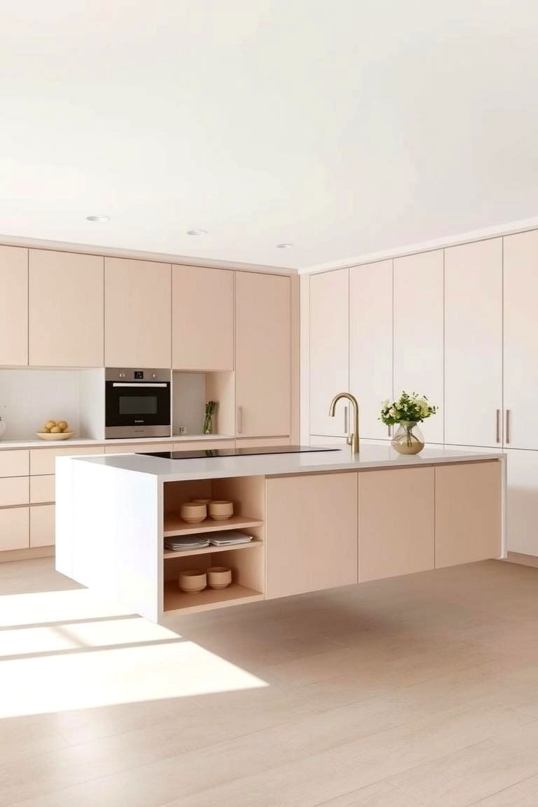 Minimalist Floating Peninsula - 24 Kitchen Peninsula Ideas