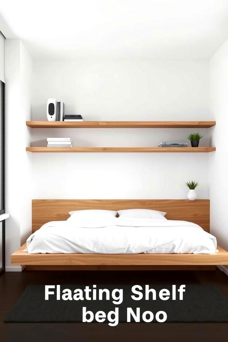 Minimalist Floating Shelf Nook - 24 Bed Nook Ideas
