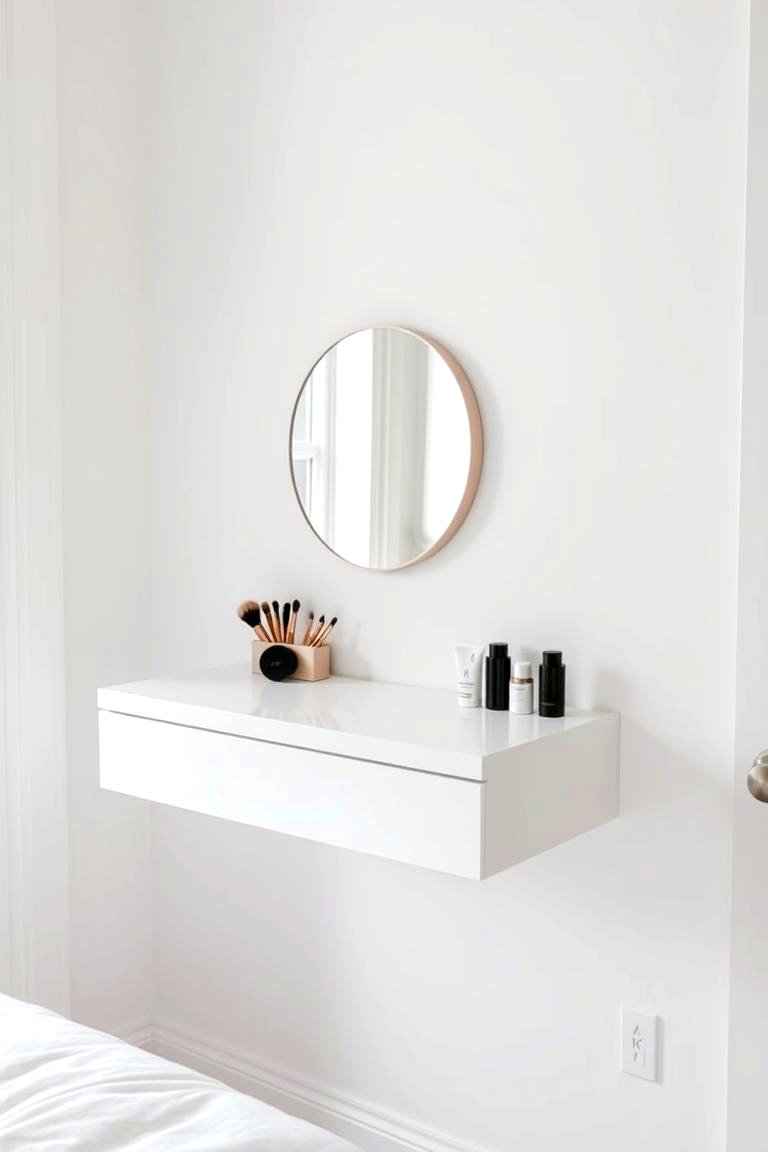 Minimalist Floating Shelf Vanity - 24 Makeup Vanity Ideas