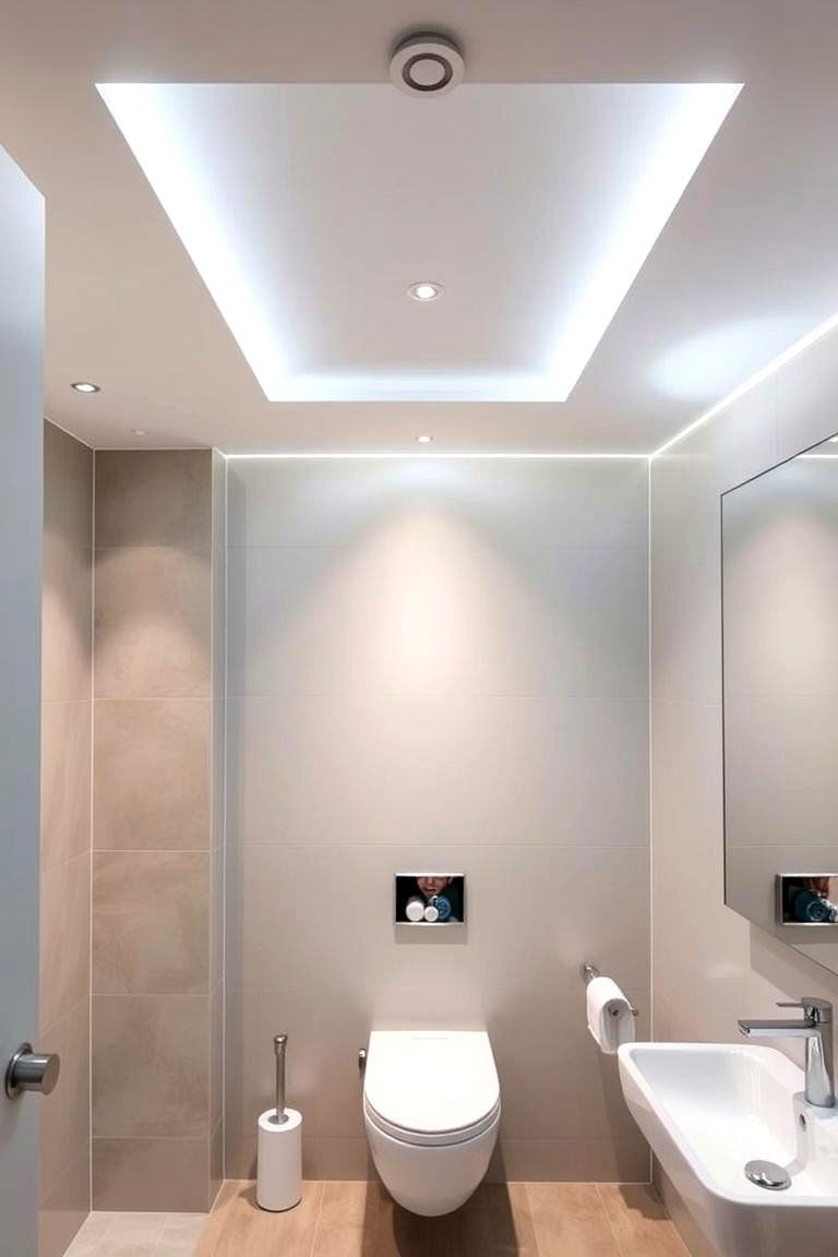 Minimalist Flush Mount Fixtures - 24 Small Bathroom Lighting Ideas