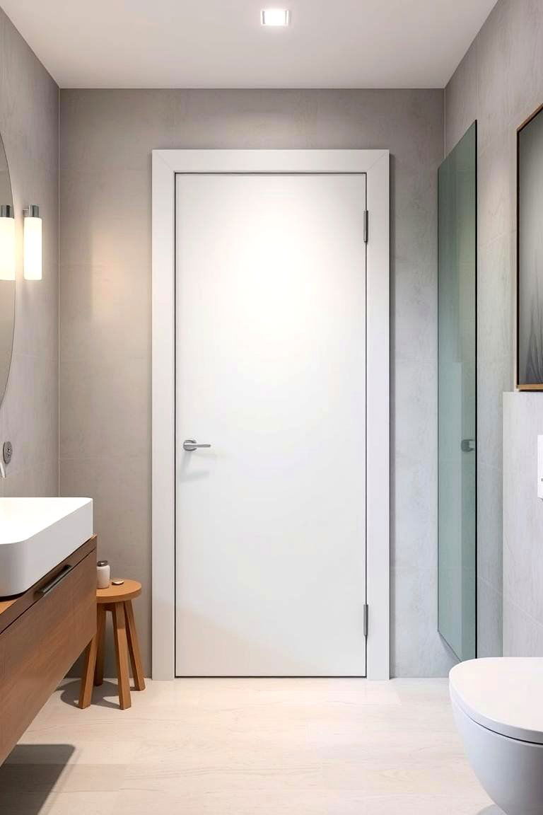 Minimalist Flush Pocket Door - 24 Bathroom Pocket Door Ideas