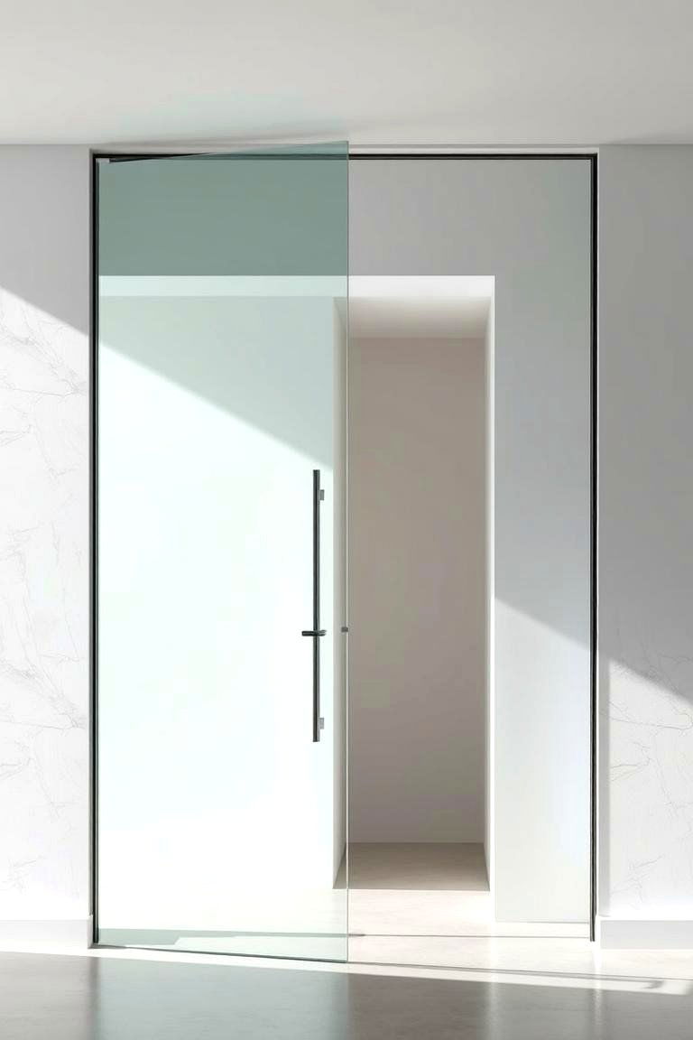 Minimalist Frameless Glass Door - 24 Glass Front Doors Ideas