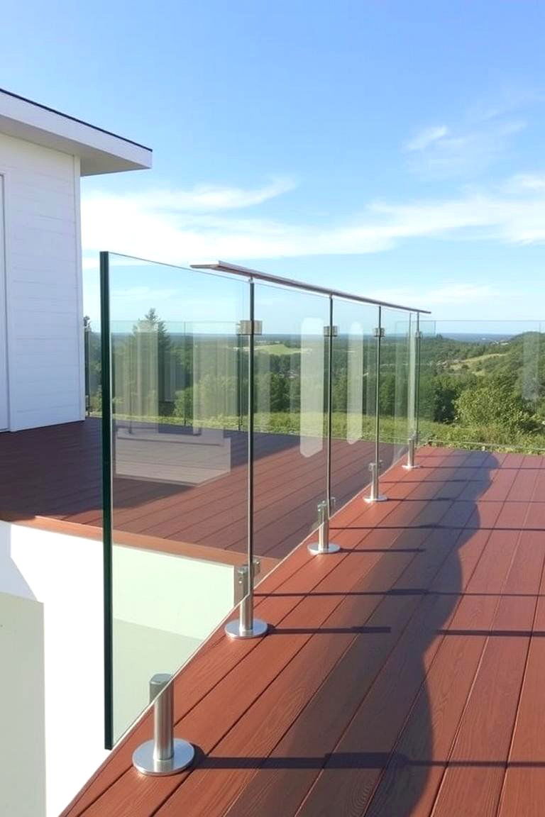 Minimalist Frameless Metal Railing - 24 Metal Deck Railing Ideas