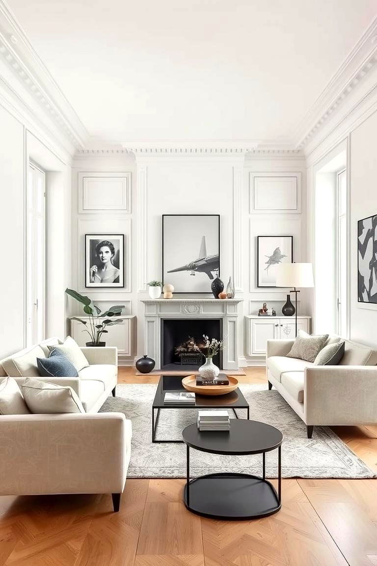 Minimalist French Chic - 24 Parisian-style Living Room Ideas