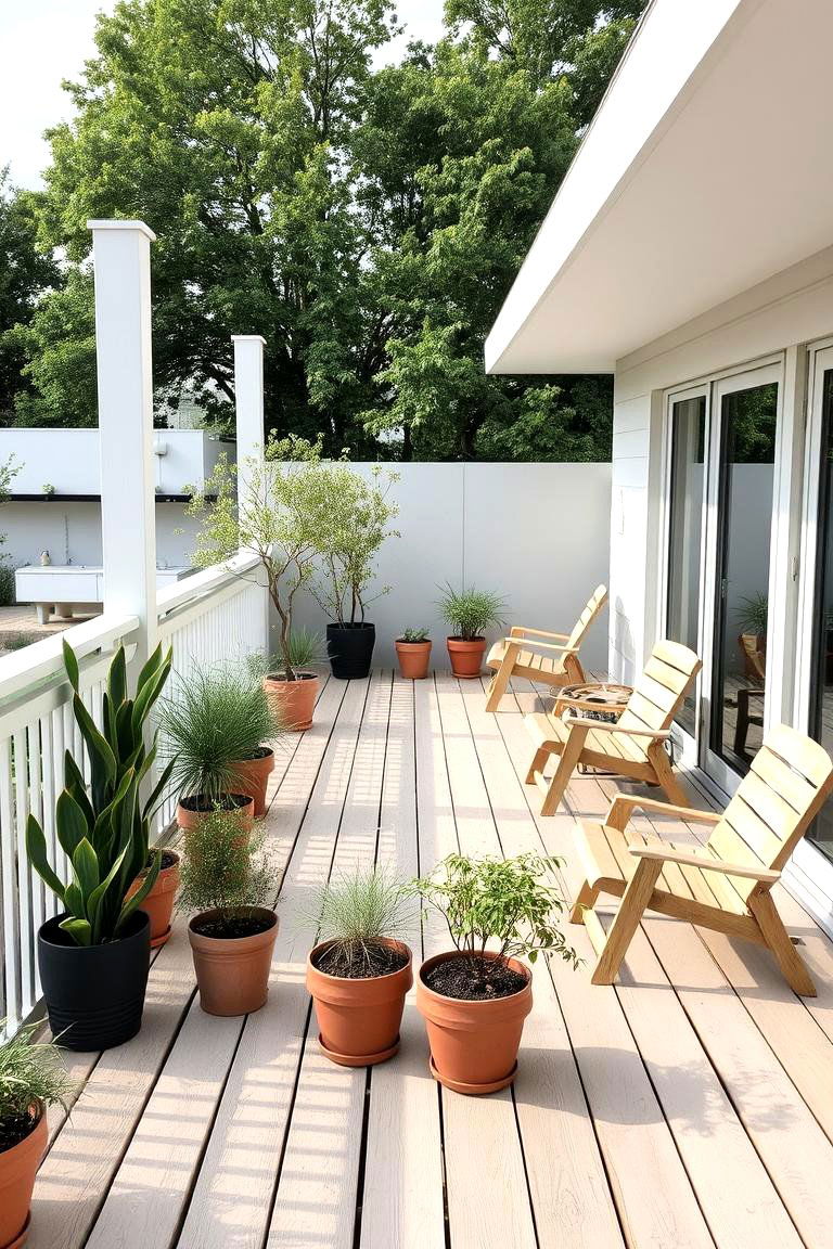 Minimalist Garden Deck - 24 2nd Floor Deck Ideas