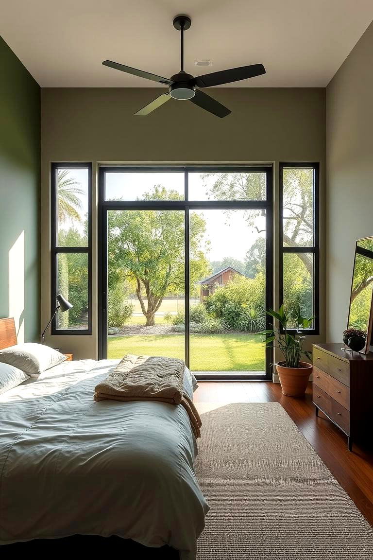 Minimalist Garden View - 24 Green and Brown Bedroom Ideas