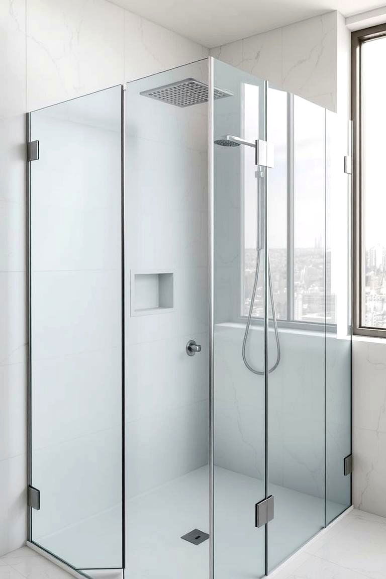 Minimalist Glass Enclosure - 24 Bathroom Shower Ideas