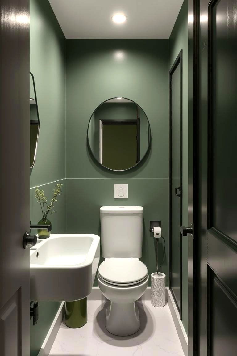 Minimalist Green Aesthetics - 24 Green Powder Room Ideas