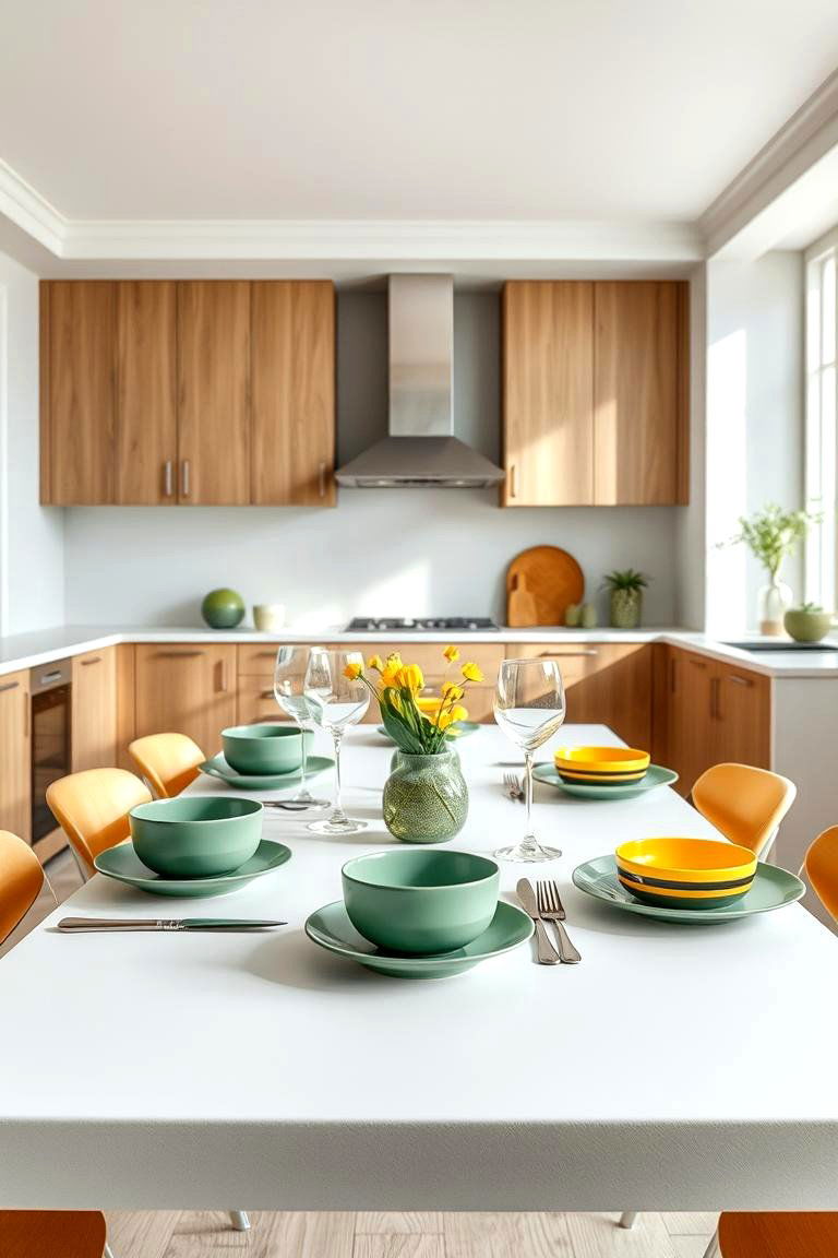 Minimalist Green and Yellow Tableware - 24 Green and Yellow Kitchen Ideas