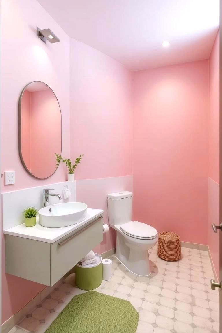 Minimalist Harmony - 24 Pink and Green Bathroom Design Ideas
