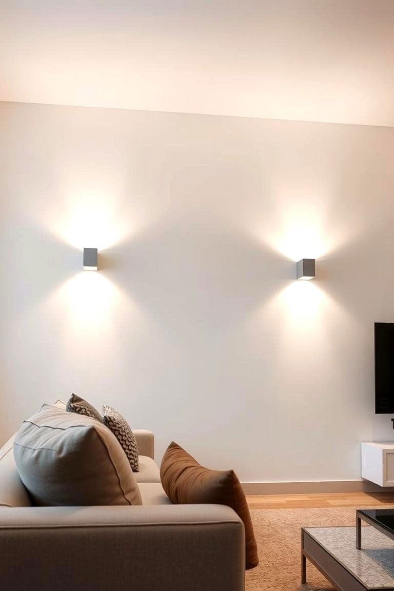 Minimalist LED Wall Lamps for Clean Design - 24 Living Room Wall Lighting Ideas