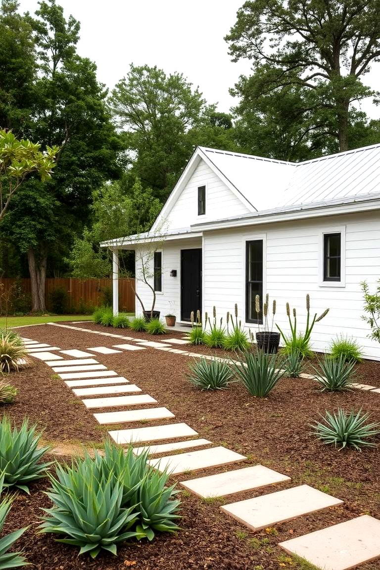 Minimalist Landscaping - 24 Modern Farmhouse Exterior
