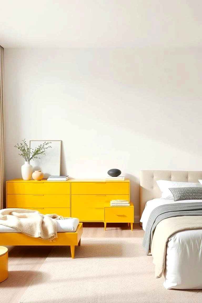 Minimalist Lemon Furniture - 24 Lemon Bedroom Ideas