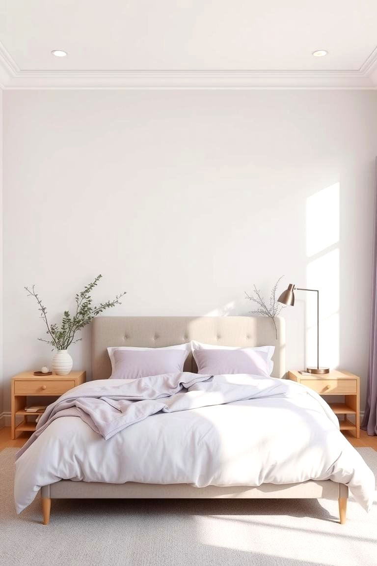 Minimalist Lilac Accents - 24 Lilac Bedroom Ideas