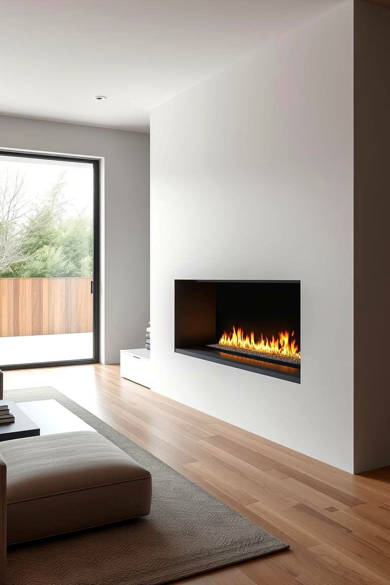 Minimalist Linear Fireplace - 24 Small Living Room Fireplace Ideas