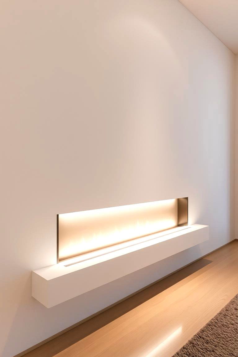 Minimalist Linear Fireplace - 24 Cabin Fireplace Ideas