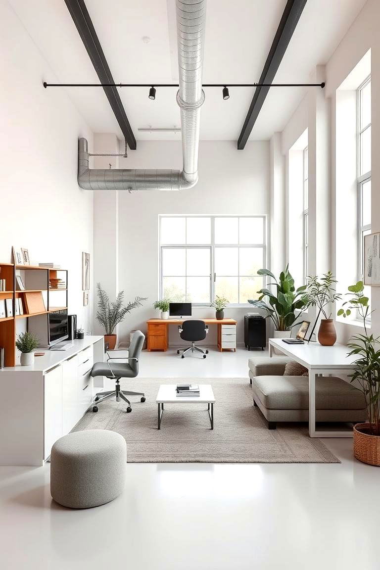 Minimalist Loft Workspace - 24 Loft Office Ideas