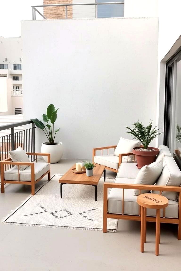 Minimalist Lounge Area - 24 Balcony Ideas