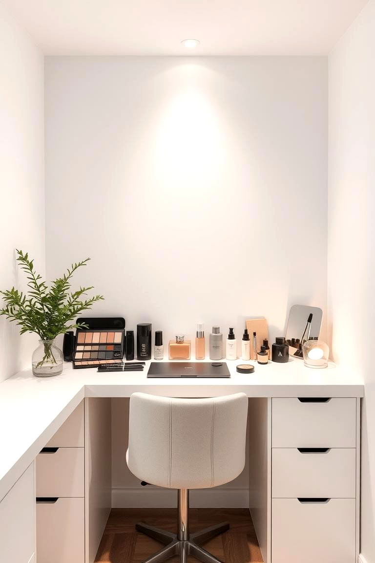 Minimalist Makeup Oasis - 24 Makeup Room Ideas