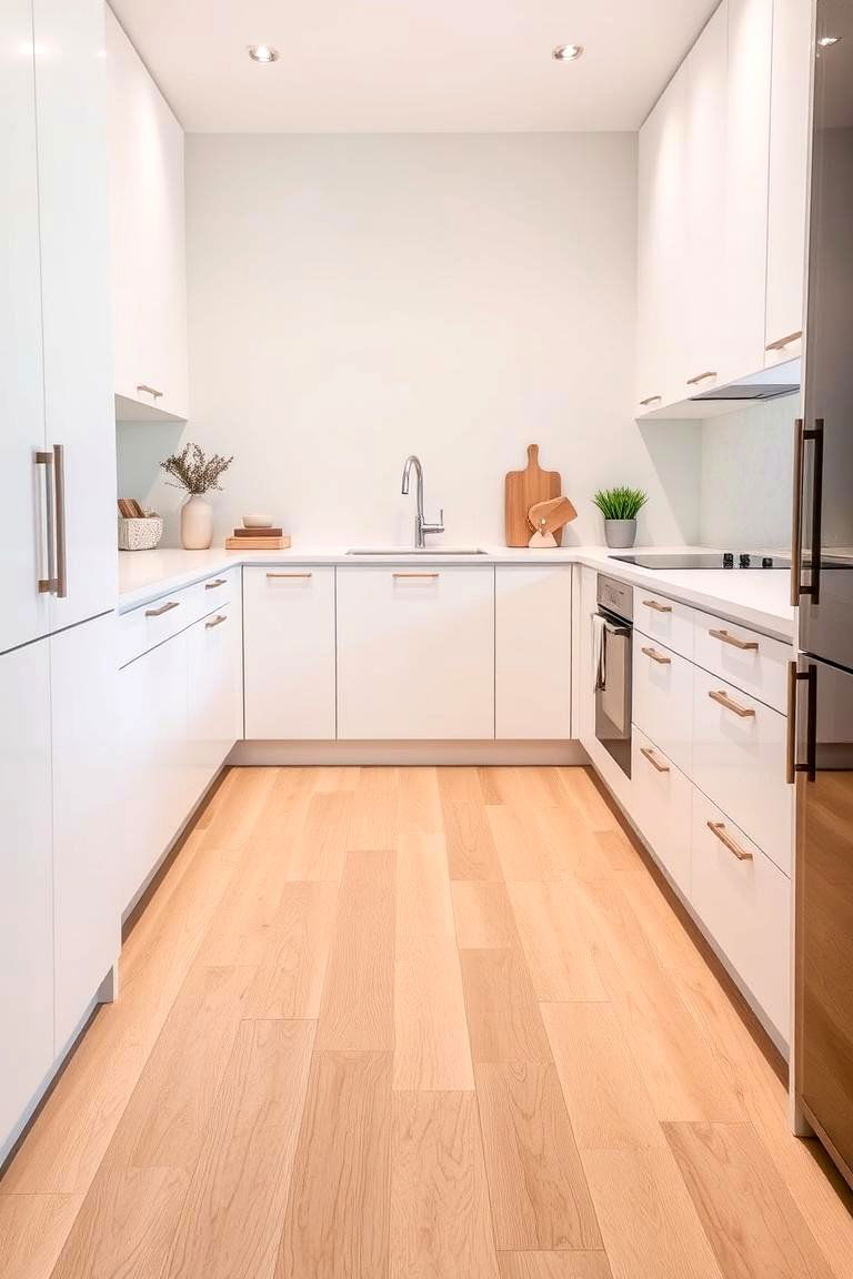 Minimalist Mastery with Light Flooring - 24 Light Wood Floor Kitchen Ideas