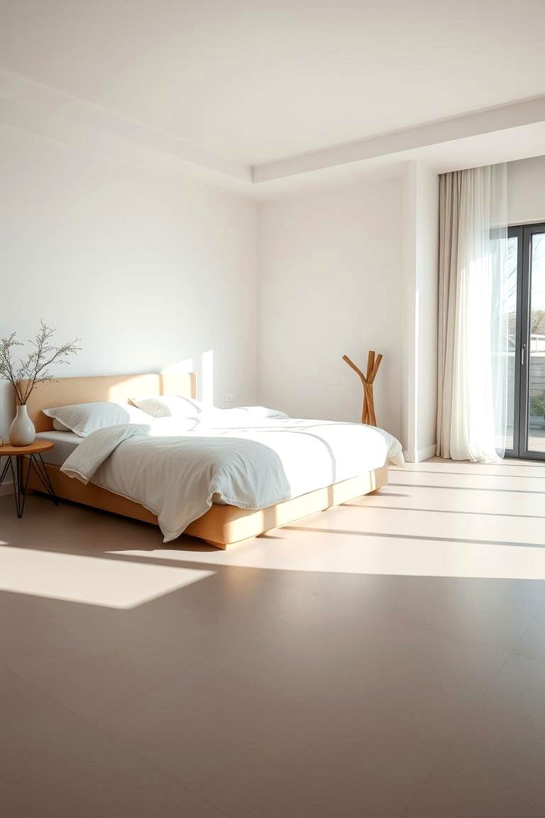 Minimalist Matte Finishes - 24 Bedroom Flooring Ideas