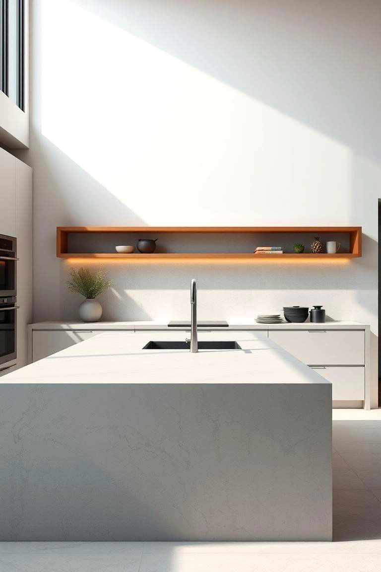 Minimalist Modern Concrete Countertop - 24 Concrete Countertop Ideas