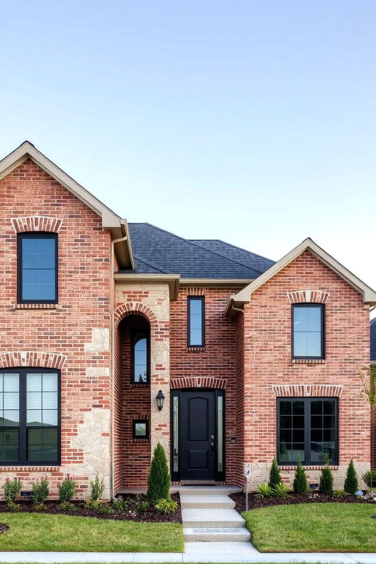 Minimalist Modern Elegance - 24 Brick Houses With Stone Accents