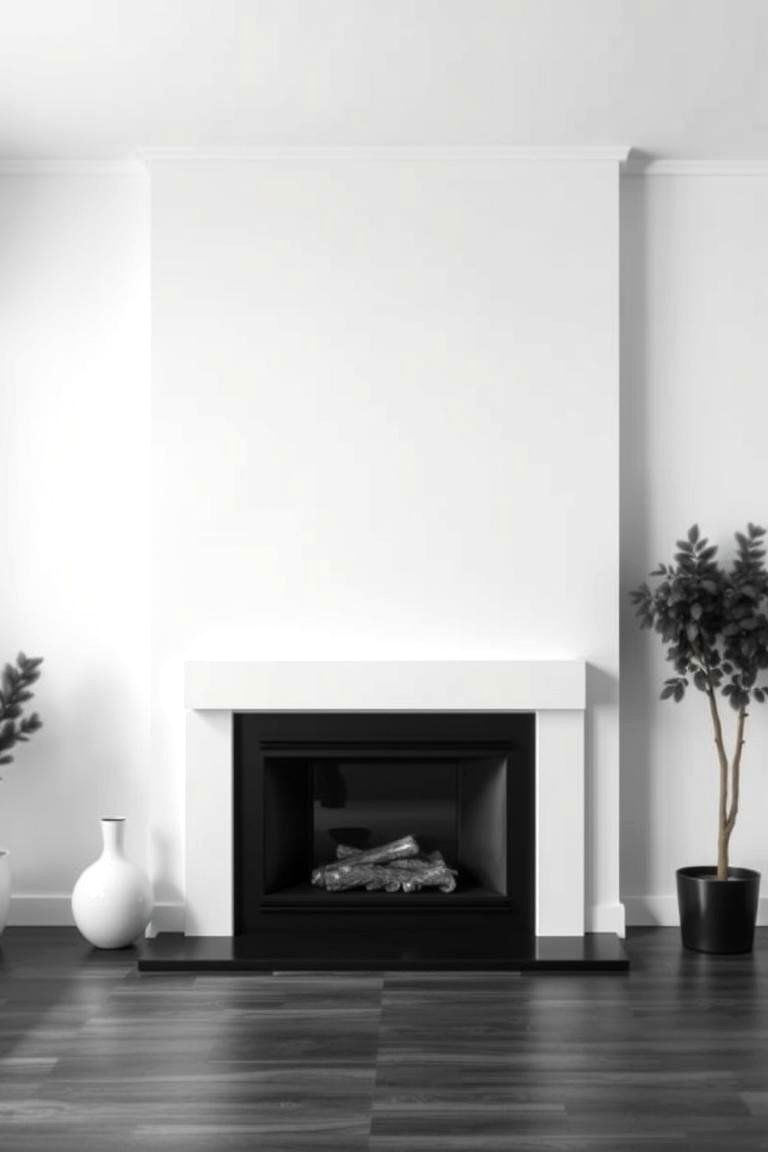 Minimalist Modern Fireplace - 24 Black and White Fireplace Ideas