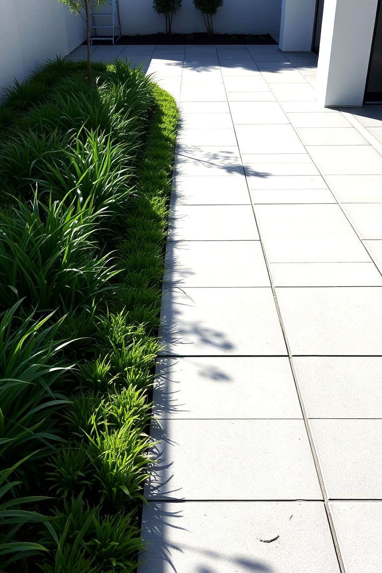 Minimalist Modern Grey Paver Pathway - 24 Grey Paver Walkway Ideas