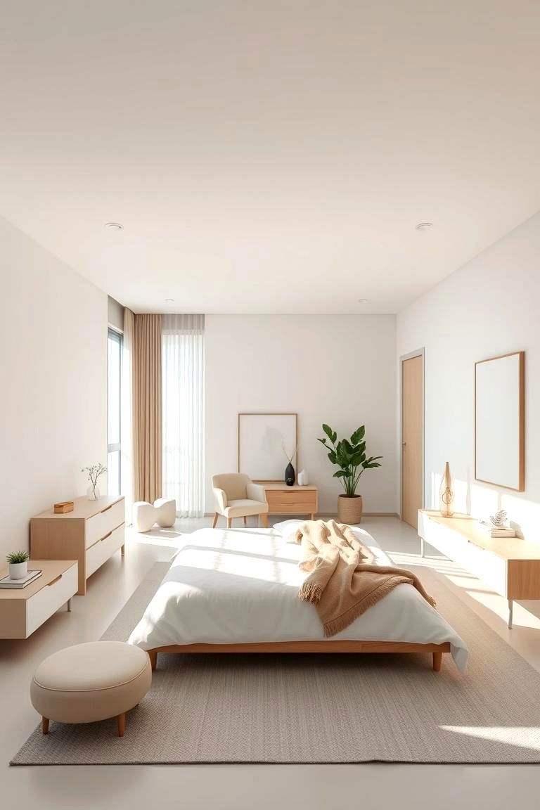Minimalist Modern Retreat - 24 Large Bedroom Design Ideas
