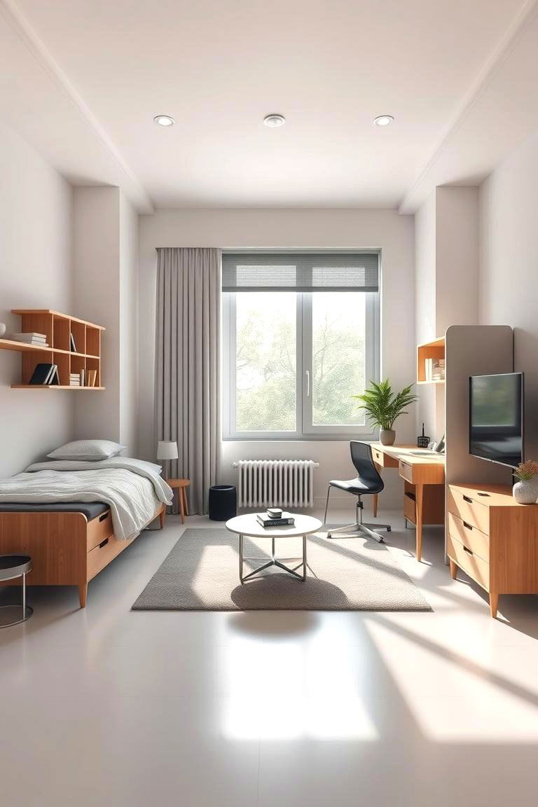 Minimalist Modern Setup - 24 Boys Dorm Room Ideas
