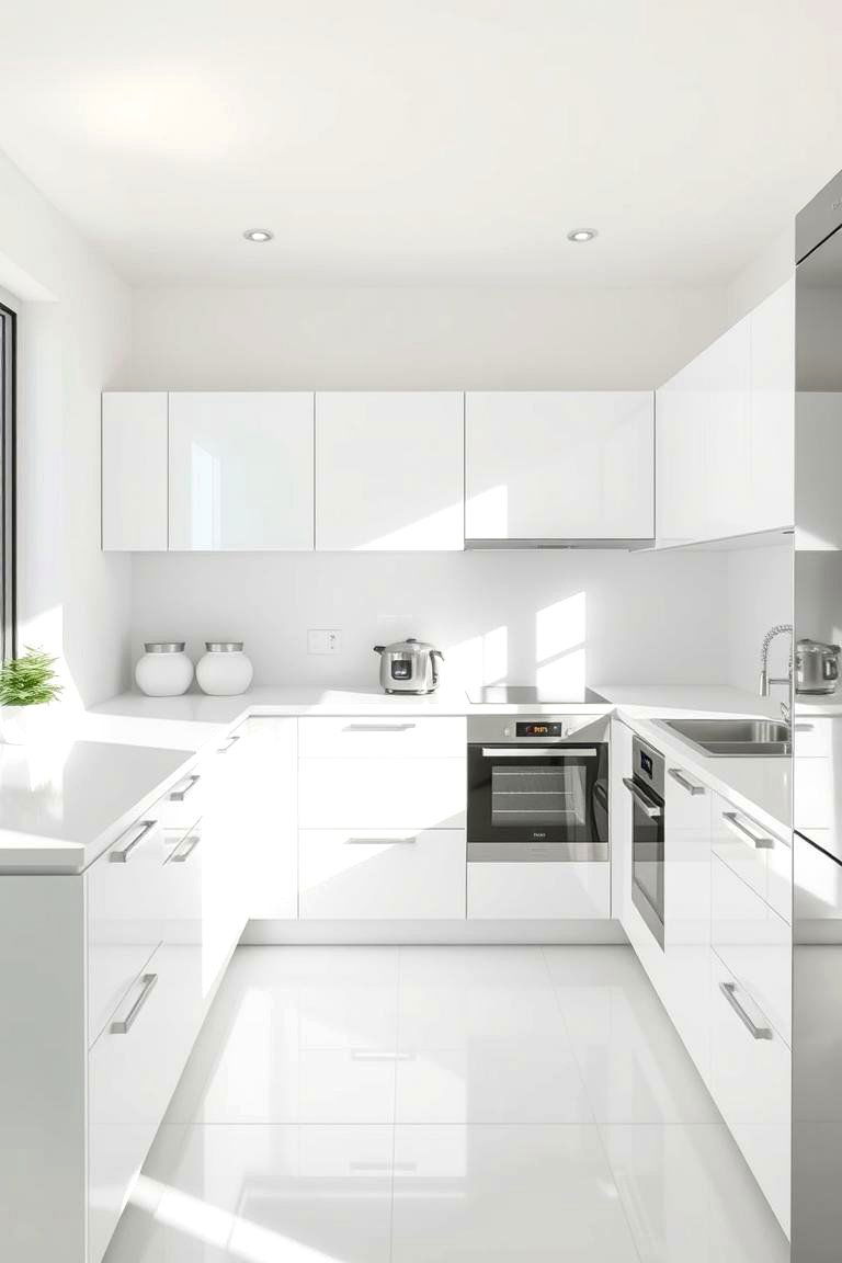 Minimalist Modern White Kitchen - 24 White Kitchen Ideas