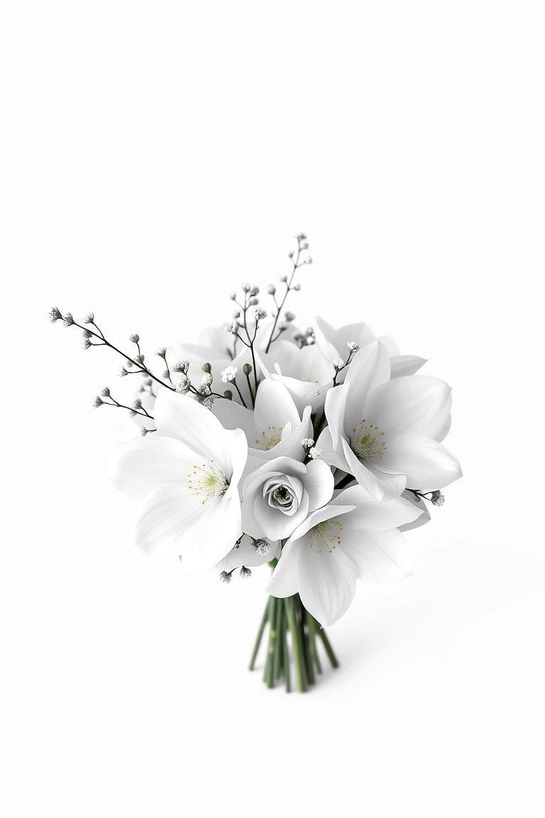 Minimalist Monochrome Bouquet - 24 Wedding Bouquet Ideas