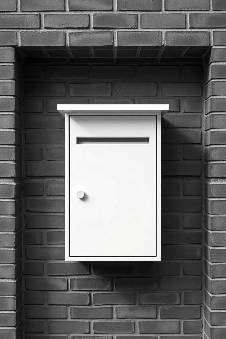 Minimalist Monochrome Brick Mailbox - 24 Brick Mailbox Ideas