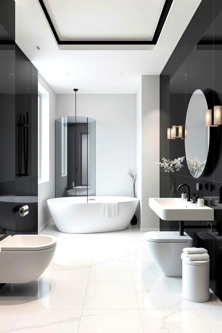 Minimalist Monochrome Design - 24 Black and White Bathroom Ideas