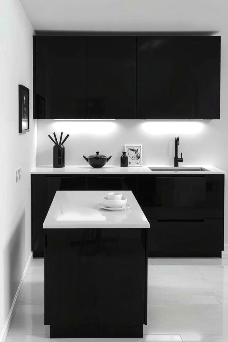 Minimalist Monochrome Kitchen - 24 Black and White Kitchen Ideas