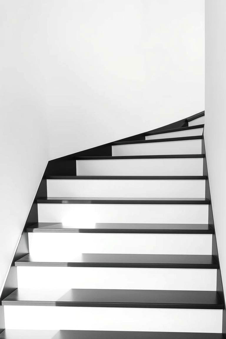 Minimalist Monochrome Stair Risers - 24 Stair Riser Ideas