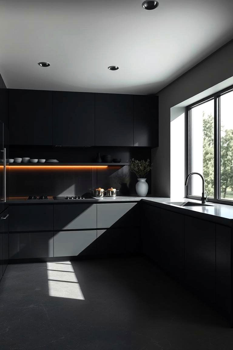 Minimalist Noir Kitchen - 24 Dark Kitchen Ideas