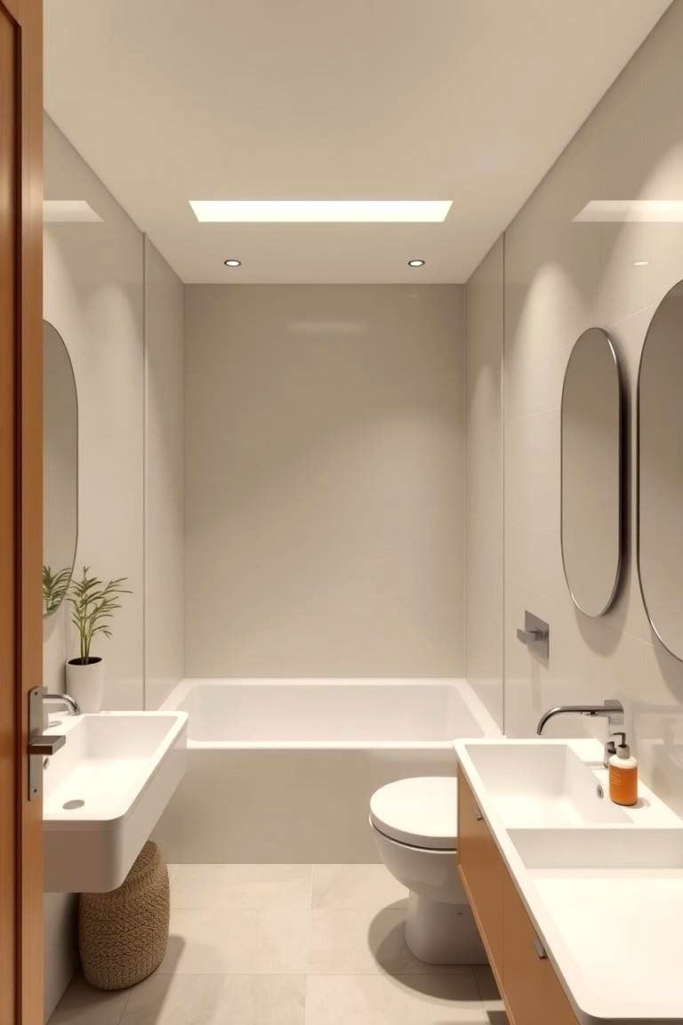 Minimalist Olive Accent - 24 Olive Green Bathroom Ideas