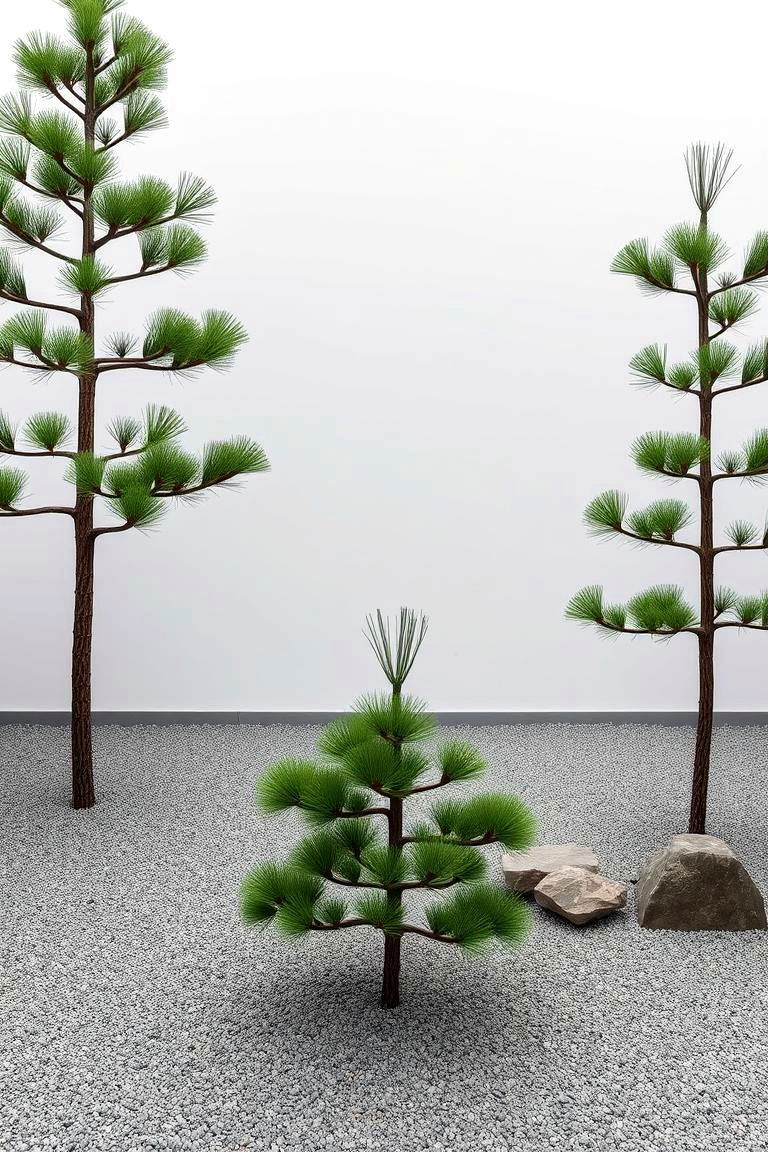 Minimalist Pine Tree Zen Garden - 24 Pine Tree Landscape Ideas