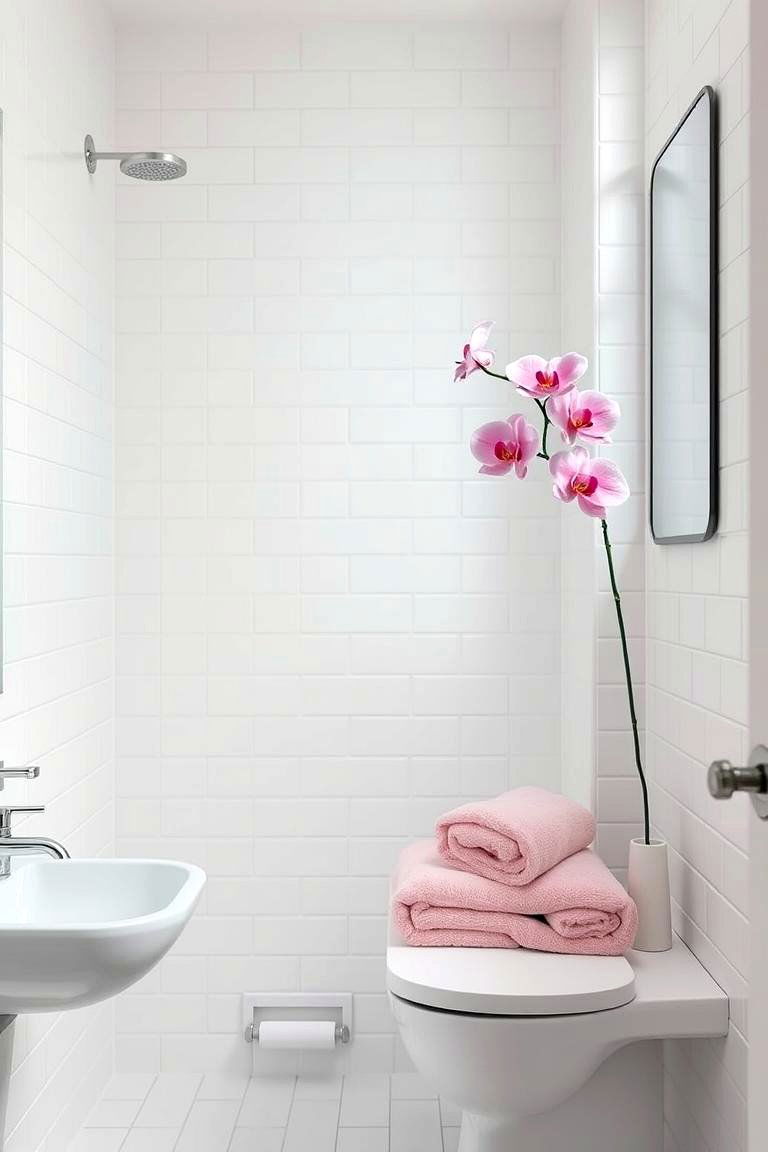 Minimalist Pink and White Bathroom - 24 Pink Room Ideas