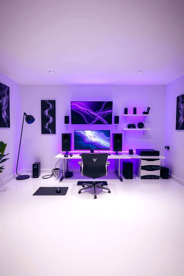 Minimalist Purple Gaming Setup - 24 Purple Gaming Setup Ideas