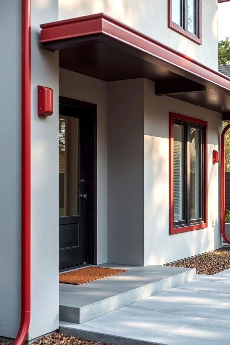 Minimalist Red Accents - 24 red home exterior ideas