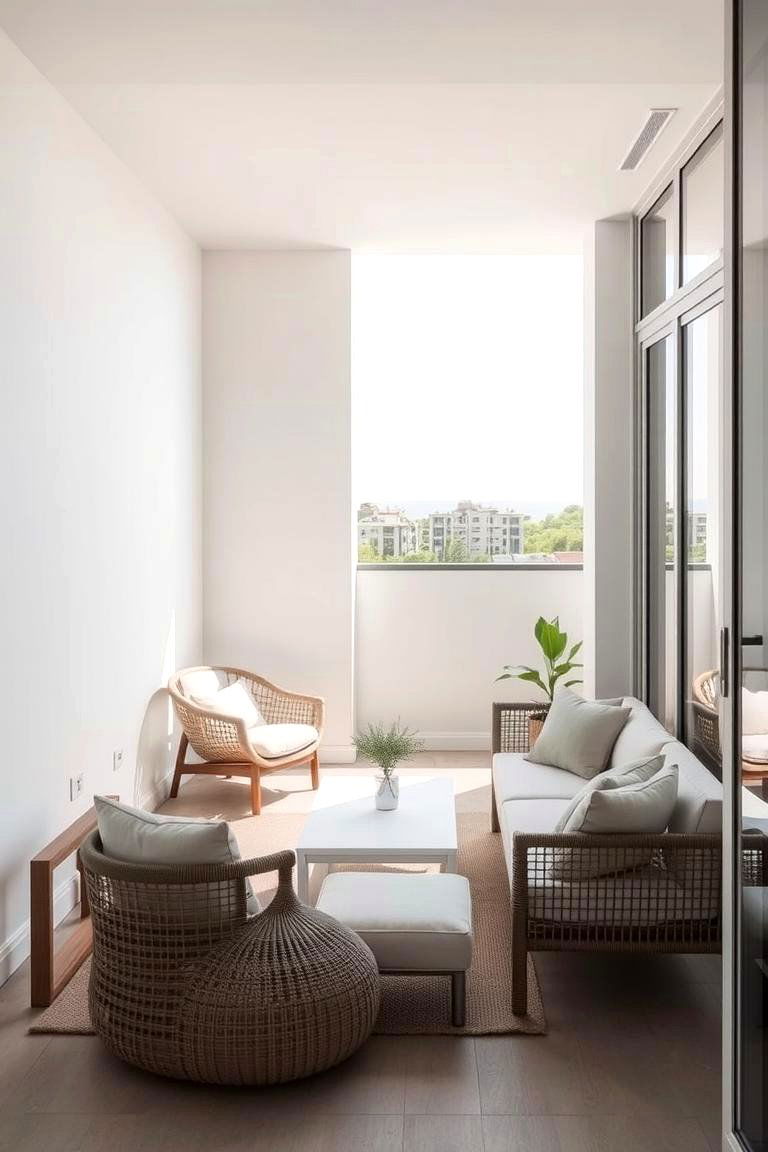 Minimalist Relaxation Hub - 24 Large Balcony Ideas