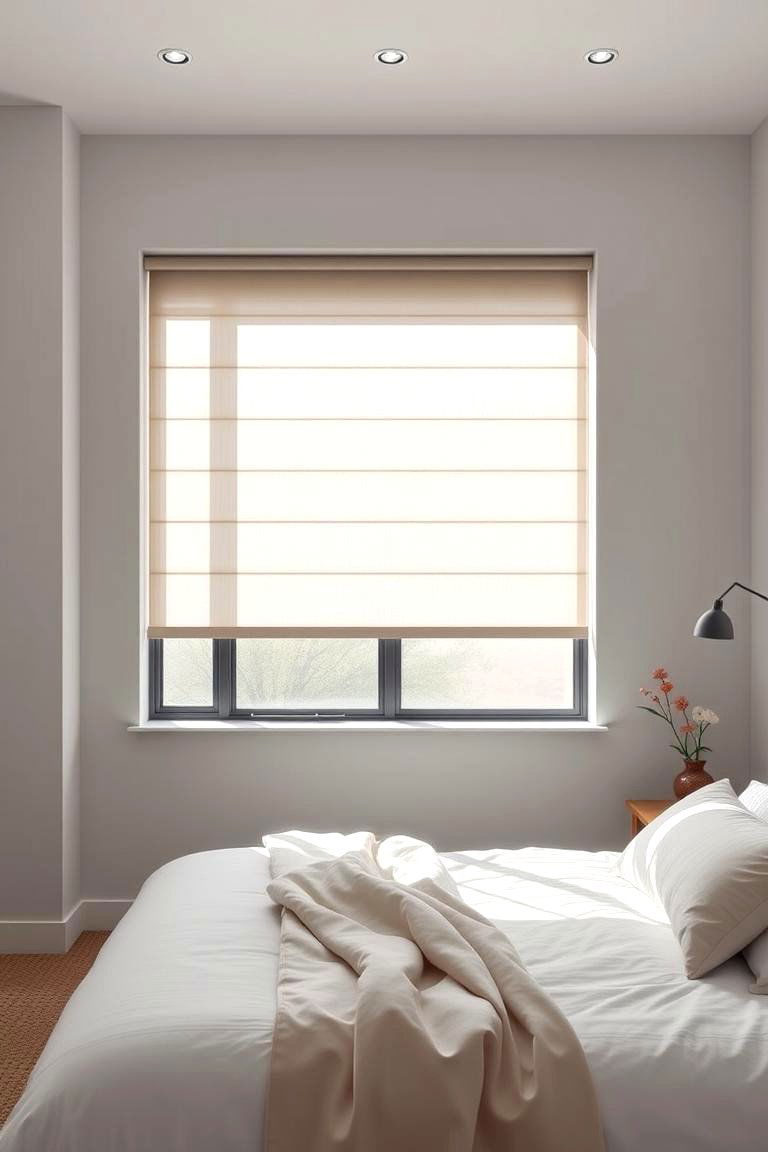 Minimalist Roller Shades - 24 Bedroom Curtain Ideas