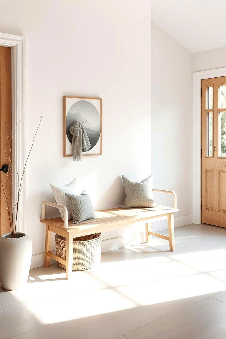 Minimalist Scandinavian Bench - 24 Entryway Bench Ideas