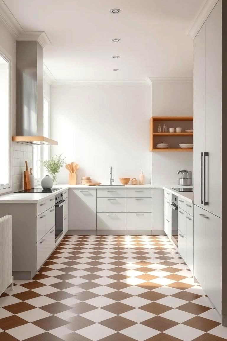 Minimalist Scandinavian Checkers - 24 Kitchens With Checkered Floors